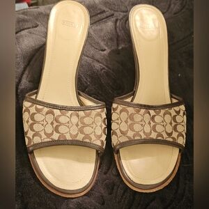 Coach Women's Brown Slide Sandals